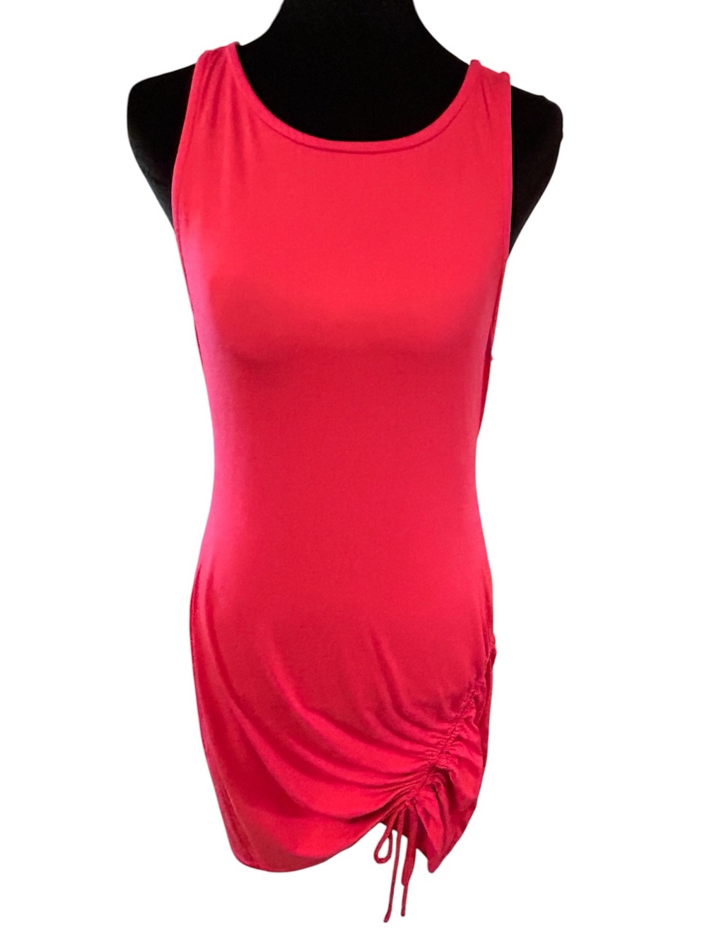 Filly Flair Sleeveless Ruched Tank Dress - Hot Pink